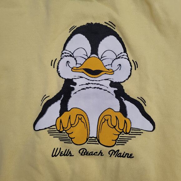 Vintage 90s Penguin Jacket Womens Medium 20x22 Yellow - Picture 11 of 12